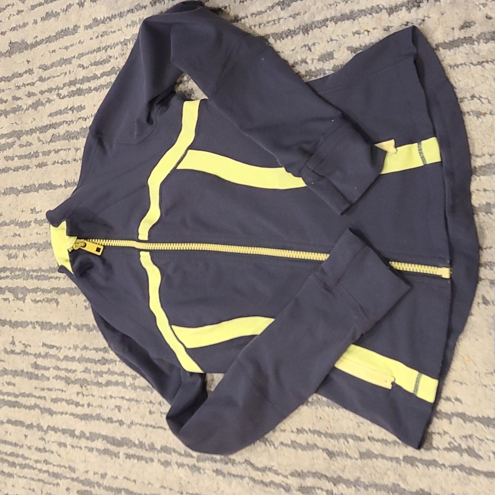 Lululemon Define Grey and yellow jacket
